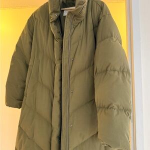 Aritzia Olive Green Puffer Jacket